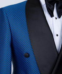 Victor Royal Blue Latest Design Shawl Collar Double-Breasted Best Fit Men’s Suit