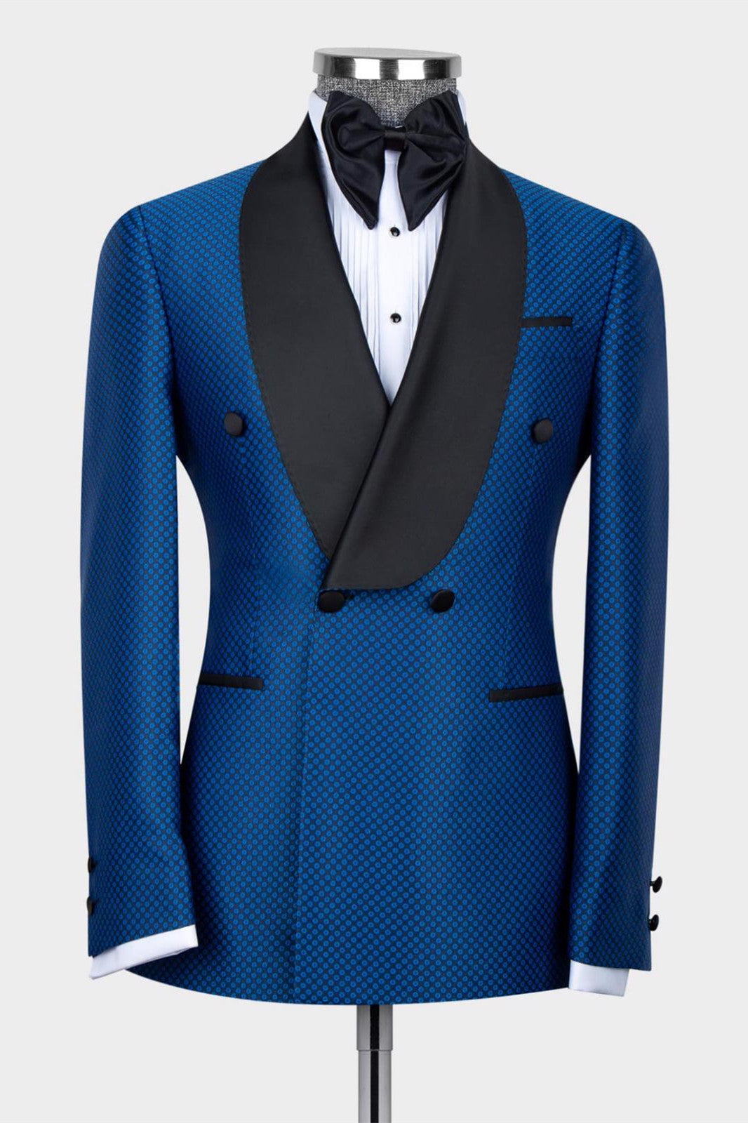 Victor Royal Blue Latest Design Shawl Collar Double-Breasted Best Fit Men’s Suit