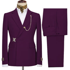 Zachary Dark Purple Elegant Notch Lapel Men’s Business Suits