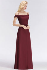 MISSHOW offers A-line Burgundy Bridesmaid Dress Off-the-shoulder Floor Length Party Dress at a good price from White,Ivory,Blushing Pink,Candy Pink,Pearl Pink,Dusty Rose,Watermelon,Red,Fuchsia,Burgundy,Chocolate,Brown,Gold,Champagne,Orange,Daffodil,Regency,Grape,Lilac,Lavender,Sky Blue,Pool,Ocean Blue,Royal Blue,Ink Blue,Dark Navy,Black,Silver,Dark Green,Jade,Green,Sage,Mint Green,100D Chiffon to A-line Floor-length them. Stunning yet affordable Cap Sleeves Bridesmaid Dresses.