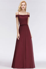 MISSHOW offers A-line Burgundy Bridesmaid Dress Off-the-shoulder Floor Length Party Dress at a good price from White,Ivory,Blushing Pink,Candy Pink,Pearl Pink,Dusty Rose,Watermelon,Red,Fuchsia,Burgundy,Chocolate,Brown,Gold,Champagne,Orange,Daffodil,Regency,Grape,Lilac,Lavender,Sky Blue,Pool,Ocean Blue,Royal Blue,Ink Blue,Dark Navy,Black,Silver,Dark Green,Jade,Green,Sage,Mint Green,100D Chiffon to A-line Floor-length them. Stunning yet affordable Cap Sleeves Bridesmaid Dresses.