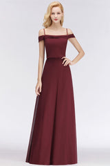 MISSHOW offers A-line Burgundy Bridesmaid Dress Off-the-shoulder Floor Length Party Dress at a good price from White,Ivory,Blushing Pink,Candy Pink,Pearl Pink,Dusty Rose,Watermelon,Red,Fuchsia,Burgundy,Chocolate,Brown,Gold,Champagne,Orange,Daffodil,Regency,Grape,Lilac,Lavender,Sky Blue,Pool,Ocean Blue,Royal Blue,Ink Blue,Dark Navy,Black,Silver,Dark Green,Jade,Green,Sage,Mint Green,100D Chiffon to A-line Floor-length them. Stunning yet affordable Cap Sleeves Bridesmaid Dresses.