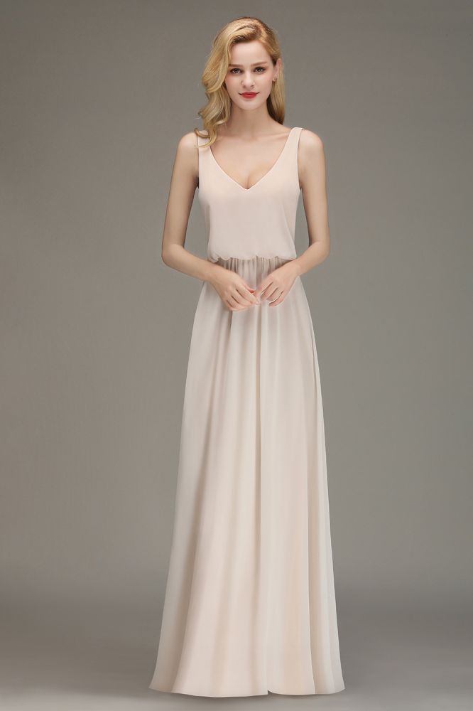 MISSHOW offers A-line Chiffon Floor Length Bridesmaid Dress Sleeveless Evening Swing Dress at a good price from Misshow