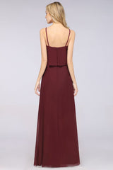 MISSHOW offers A-Line Chiffon Spaghetti V-Neck Bridesmaid Dress Sleeveless Maid of Honor Dress at a good price from Misshow