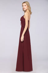 MISSHOW offers A-Line Chiffon Spaghetti V-Neck Bridesmaid Dress Sleeveless Maid of Honor Dress at a good price from Misshow