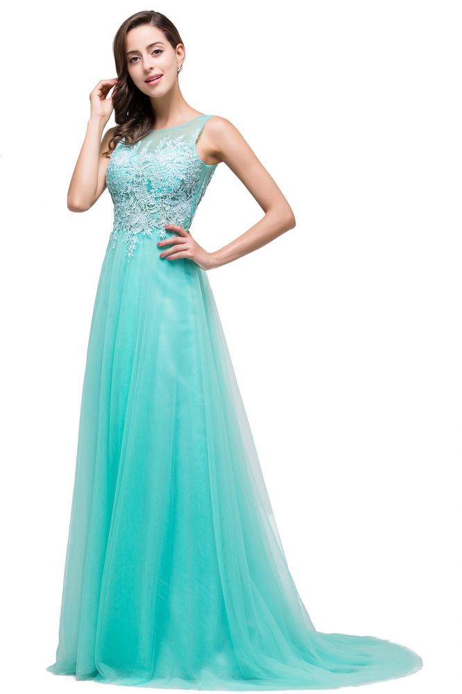 MISSHOW offers A-line Court Train Tulle Evening Dress with Appliques at a cheap price from Same as Picture,Pearl Pink,Dusty Rose,Red,Burgundy,Dark Navy,Black,Silver, Tulle to A-line Floor-length hem. Stunning yet affordable Sleeveless Prom Dresses,Evening Dresses,Bridesmaid Dresses,Quinceanera dresses.