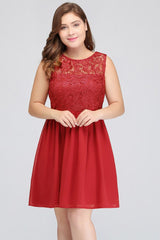 MISSHOW offers gorgeous Red Jewel party dresses with delicately handmade Lace in size 0-26W. Shop Knee-length prom dresses at affordable prices.