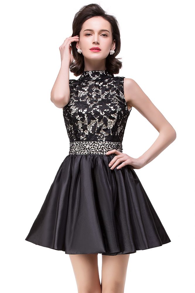 MISSHOW offers gorgeous Same as Picture,Black High Neck party dresses with delicately handmade Lace,Appliques in size 0-26W. Shop Mini prom dresses at affordable prices.