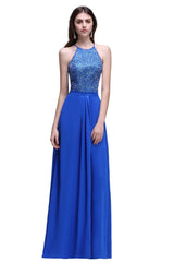 MISSHOW offers gorgeous Royal Blue Halter party dresses with delicately handmade Sequined in size 0-26W. Shop Floor-length prom dresses at affordable prices.