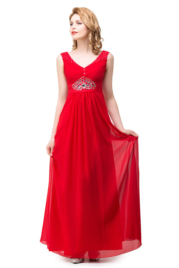 A plus size Red bridesmaid dress made of 100D Chiffon are trendy for  . Shop MISSHOW with elaborately designed Crystal,Ruffles gowns for your bridesmaids.