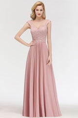 MISSHOW offers A-line Long V-neck Sleeveless Formal Party Dress Lace Top Chiffon Bridesmaid Dress at a good price from Dusty Rose,Burgundy,Dark Navy,100D Chiffon to A-line Floor-length them. Stunning yet affordable Sleeveless Bridesmaid Dresses.