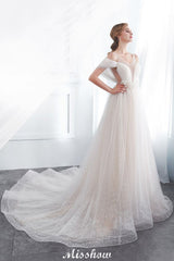 MISSHOW offers NANCY, A-line Sleeveless Floor Length Lace Ivory Wedding Dress at a good price from Ivory,Tulle to A-line Floor-length them. Stunning yet affordable Sleeveless .