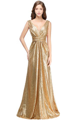 MISSHOW offers A-line Sleeveless Floor-length V-neck Sequins Prom Dresses at a cheap price from Champagne,Black,Silver, Sequined to A-line Floor-length hem. Stunning yet affordable Sleeveless Prom Dresses,Evening Dresses.