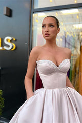 A-line Sweetheart Short Prom Dresses with Beadings-misshow.com