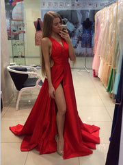 A-Line/Elegant Halter Sleeveless Taffeta Prom Dresses