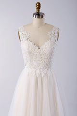 Awesome Appliques Tulle A-line Wedding Dress-misshow.com