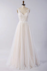 Awesome Appliques Tulle A-line Wedding Dress-misshow.com