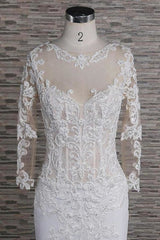 Beading Appliques Long Sleeve Mermaid Elegant Wedding Dresses