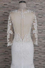 Beading Appliques Long Sleeve Mermaid Elegant Wedding Dresses