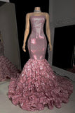 Beautiful Long Mermaid Sleeveless Spaghetti Strap Prom Dress-misshow.com