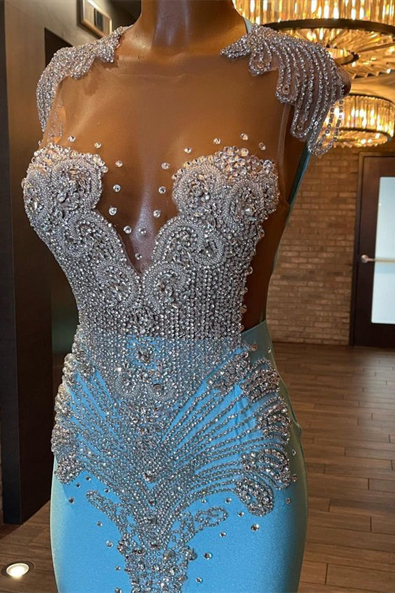 Beautiful Long Sleeveless Mermaid Prom Dress With Beading-misshow.com