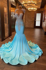 Beautiful Long Sleeveless Mermaid Prom Dress With Beading-misshow.com