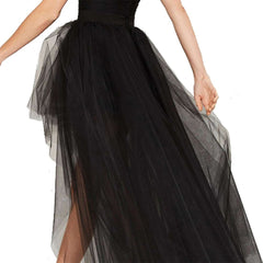 Black Women Tulle Skirt Casual Ballet Princess Skirt Long-misshow.com