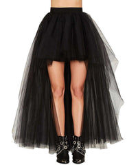 Black Women Tulle Skirt Casual Ballet Princess Skirt Long-misshow.com