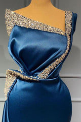 Blue Evening Dress Long Prom dresses in glitter-misshow.com