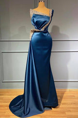 Blue Evening Dress Long Prom dresses in glitter-misshow.com