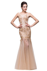 MISSHOW offers gorgeous Champagne Jewel party dresses with delicately handmade Crystal,Appliques in size 0-26W. Shop Floor-length prom dresses at affordable prices.