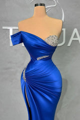 Charming Long Sweetheart Split Mermaid Prom Dress With Beading-misshow.com