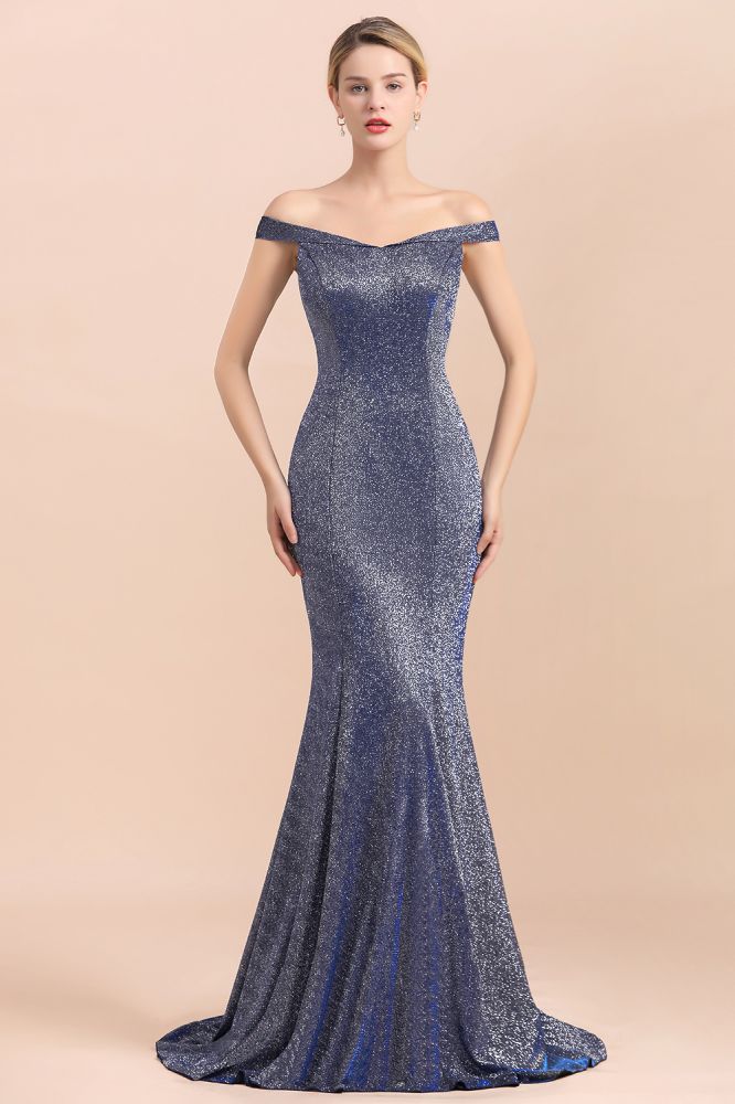 Looking for Prom Dresses,Evening Dresses in Bright silk, Mermaid style, and Gorgeous  work  MISSHOW has all covered on this elegant Charming Off-the-Shoulder Bright Silk Mermaid Evening Maxi Gown Floor Length Slim Prom Party Dress.