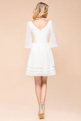 Chiffon Knee Length Simple Daily Casual Dress Beach Bridesmaid Dress-misshow.com