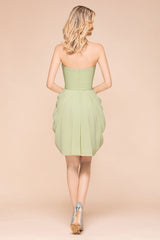 Cute Sleeveless slim Ruffle Chiffon Mini Bridesmaid Dress Wedding Guest Dress-misshow.com