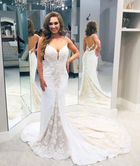 Find this Chic Deep V-neck White Wedding Dressat Misshow, available in everyone color and size you could possibly imagine, which makes picking out the perfect prom dress for your big day easily!