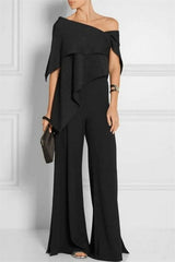 Designer Black Mother Of The Bride Dresses Chiffon Bridesmaid Jumpsuit-misshow.com