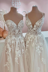 Designer Elegant A-Line Sweetheart Wedding Dresses With Lace-misshow.com