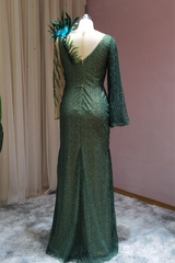 Designer evening dresses long with sleeves-misshow.com