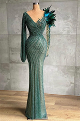 Designer evening dresses long with sleeves-misshow.com