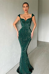 Designer Sequined Sleeveless Mermaid Prom Dress-misshow.com