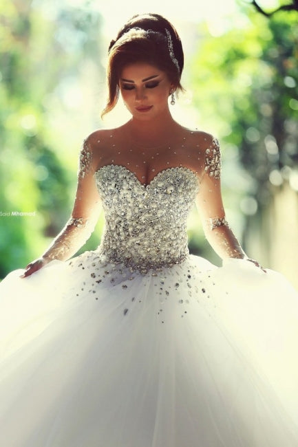 Designer Wedding Dresses With Sleeves | Luxury wedding dresses princess-misshow.com