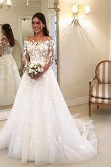 Elegant A Line Wedding Dresses With Sleeves Wedding dresses with lace-misshow.com