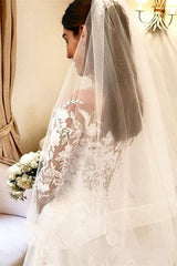 Elegant A Line Wedding Dresses With Sleeves Wedding dresses with lace-misshow.com