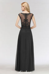 Looking for Bridesmaid Dresses in 100D Chiffon,Lace, A-line style, and Gorgeous Lace work  MISSHOW has all covered on this elegant Elegant Jewel Sleeveless floor-Length A-line Lace Black Bridesmaid Dress.