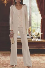 Elegant Lace Trouser Suits for Women Mother of the Bride Suit