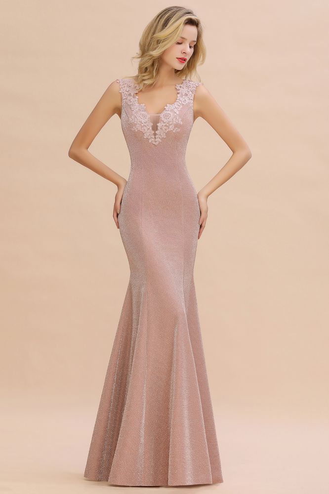 Looking for Prom Dresses,Evening Dresses,Homecoming Dresses,Bridesmaid Dresses,Quinceanera dresses in Lace,Bright silk, Mermaid style, and Gorgeous Lace work  MISSHOW has all covered on this elegant Elegant Mermaid Evening Party Dress Sleeveless V-neck Silk Slim Prom Gown.