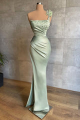 Elegant Mint Long Simple Mermaid Prom Dresses-misshow.com