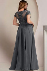 Elegant Plus Size A-line Cap Sleeves Bridesmaid Dresses Mother Of The Bride Dresses-misshow.com