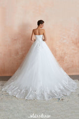 MISSHOW offers Elegant Sweetheart White Wedding Dress, Simple Tulle Beach Aline Ball Gown at a good price from White,Ivory,Tulle to A-line,Ball Gown,Princess Floor-length them. Stunning yet affordable Sleeveless .